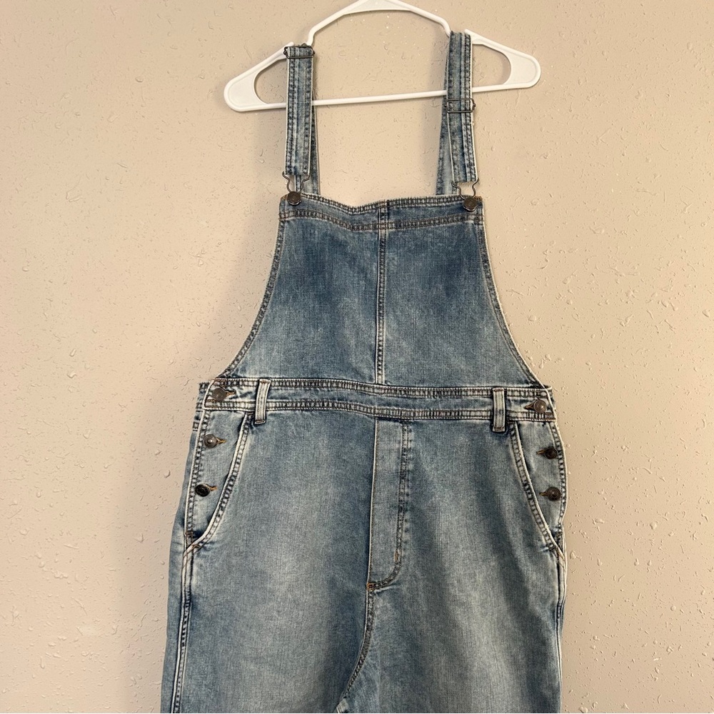 NWT Aerie Denim Wide Leg Overalls Y2K 90s Retro Casual Streetwear XL - Picture 3 of 11